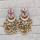 Rajwadi Collection Traditional Crystal Stone And Pearl  Meenakari Dangler Earrings