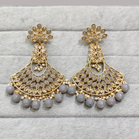 Rajwadi Collection Royal Crystal Stone And Pearl Designer Dangler Earrings