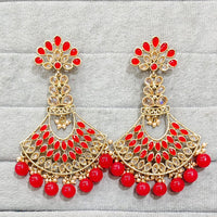 Rajwadi Collection Royal Crystal Stone And Pearl Designer Dangler Earrings