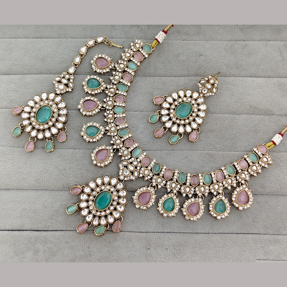 Rajwadi Collection Heritage Crystal Stone And Austrian Stone Necklace Set