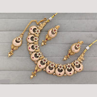 Rajwadi Collection Pota  Stone Gold Plated Necklace Set