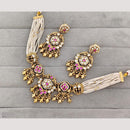 Rajwadi Collection Kundan Stone Gold Plated Necklace Set