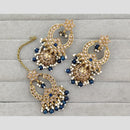 Rajwadi Collection Royal Crystal Stone And Pearl Designer Jhumki Earrings With Maangtikka