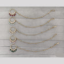 Rajwadi Collection Delicate Crystal Stone And Pearl Nose Ring