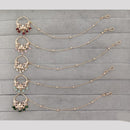 Rajwadi Collection Delicate Crystal Stone And Pearl Nose Ring