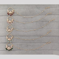 Rajwadi Collection Delicate Crystal Stone And Pearl Nose Ring