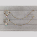 Rajwadi Collection Delicate Crystal Stone And Pearl Nose Ring