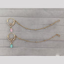 Rajwadi Collection Delicate Crystal Stone And Pearl Nose Ring