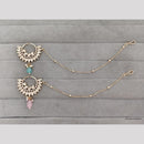 Rajwadi Collection Delicate Crystal Stone And Pearl Nose Ring