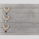 Rajwadi Collection Delicate Crystal Stone And Pearl Nose Ring