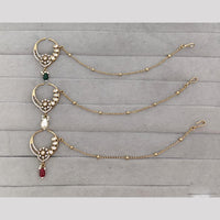 Rajwadi Collection Delicate Crystal Stone And Pearl Nose Ring