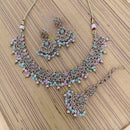 Rajwadi Collection Crystal Stone And Pearl Designer Necklace Set for Women