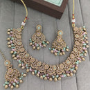 Rajwadi Collection Crystal Stone And Pearl Designer Necklace Set for Women