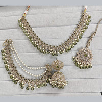 Rajwadi Collection Crystal Stone And Pearl Designer Necklace Set for Women