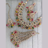 Rajwadi Collection Crystal Stone And Pearl Designer Necklace Set for Women