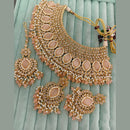 Rajwadi Collection Crystal Stone And Pearl Designer Choker Necklace Set for Women