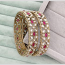 Rajwadi Collection Premium Pota Stone Bangles Set