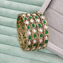 Rajwadi Collection Premium Pota Stone Bangles Set