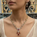 Rajwadi Collection Elegant Polki Kundan Stone Necklace Set