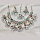 Rajwadi Collection Elegant Polki Kundan Stone And Beads Necklace Set