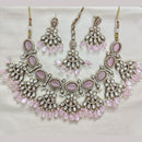 Rajwadi Collection Elegant Polki Kundan Stone And Beads Necklace Set