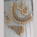 Rajwadi Collection Sparkling Crystal Stone And Pearl Necklace Set