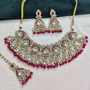 Rajwadi Collection Premium Pota Stone And Beads Necklace Set