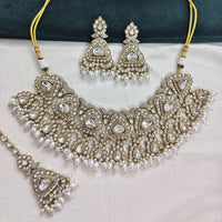 Rajwadi Collection Premium Pota Stone And Beads Necklace Set