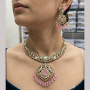 Rajwadi Collection Elegant Polki Kundan Stone And Beads Necklace Set
