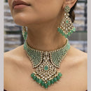 Rajwadi Collection Elegant Polki Kundan Stone And Beads Choker Necklace Set