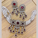 Rajwadi Collection Premium Pota Stone And Pearl Choker Necklace Set