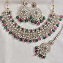 Rajwadi Collection Elegant Pota Stone Pearl And Beads Necklace Set