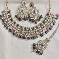 Rajwadi Collection Elegant Pota Stone Pearl And Beads Necklace Set