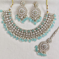 Rajwadi Collection Elegant Pota Stone Pearl And Beads Necklace Set