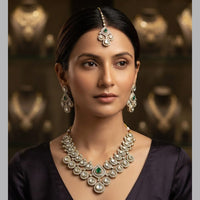 Rajwadi Collection Designer Polki Kundan Necklace Set