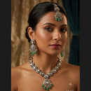 Rajwadi Collection Polki Kundan Stone Pearl And Beads Necklace Set 