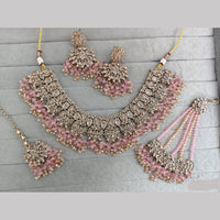 Rajwadi Collection Luxury Crystal Stone And Pearl Necklace Set