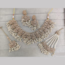 Rajwadi Collection Luxury Crystal Stone And Pearl Necklace Set