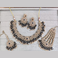 Rajwadi Collection Luxury Crystal Stone And Pearl Necklace Set 
