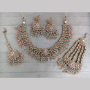 Rajwadi Collection Luxury Crystal Stone And Pearl Necklace Set