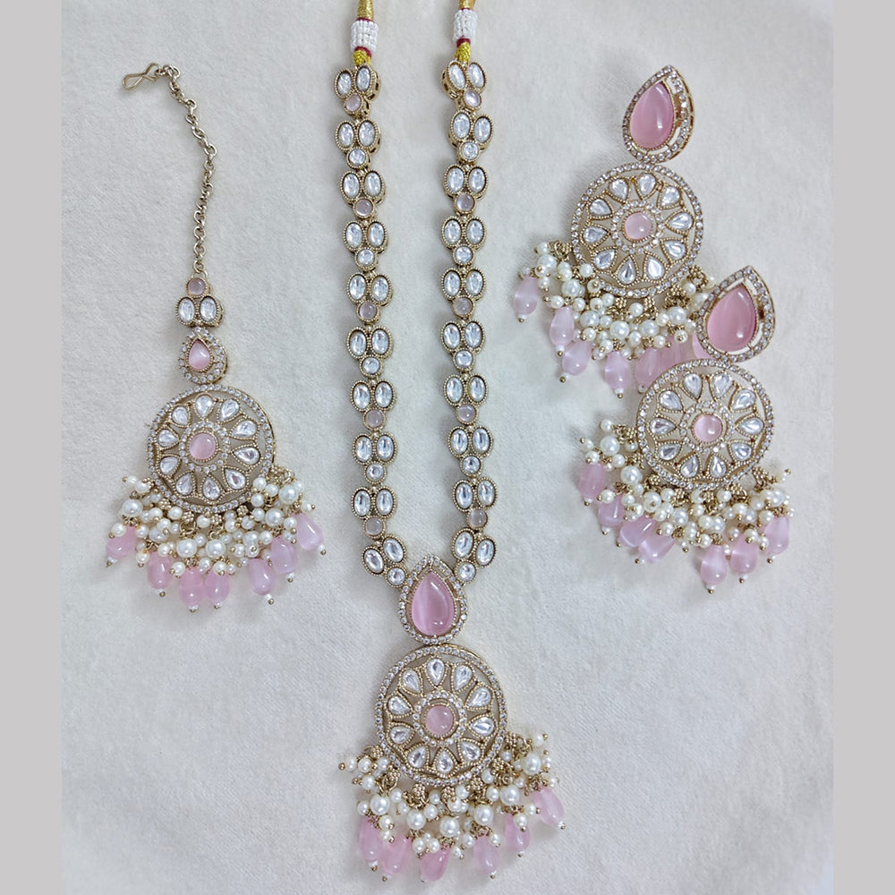 Rajwadi Collection Designer Pota Stone And Austrian Stone Beads Necklace Set