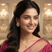 Rajwadi Collection Premium Pota Stone And Austrian Stone Stud Earrings for Women