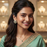 Rajwadi Collection Premium Pota Stone And Austrian Stone Stud Earrings for Women
