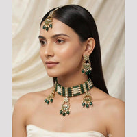 Rajwadi Collection Classic Kundan Stone And Pearl Choker Neckalce Set