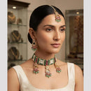 Rajwadi Collection Classic Kundan Stone And Pearl Choker Neckalce Set