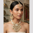 Rajwadi Collection Classic Kundan Stone And Pearl Choker Neckalce Set