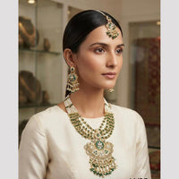 Rajwadi Collection Classic Kundan Stone And Pearl Choker Neckalce Set 