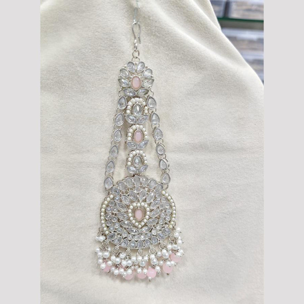 Rajwadi Collection Designer Crystal Stone And Pearl Bridal Passa for Women