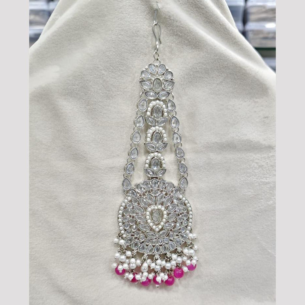 Rajwadi Collection Designer Crystal Stone And Pearl Bridal Passa for Women