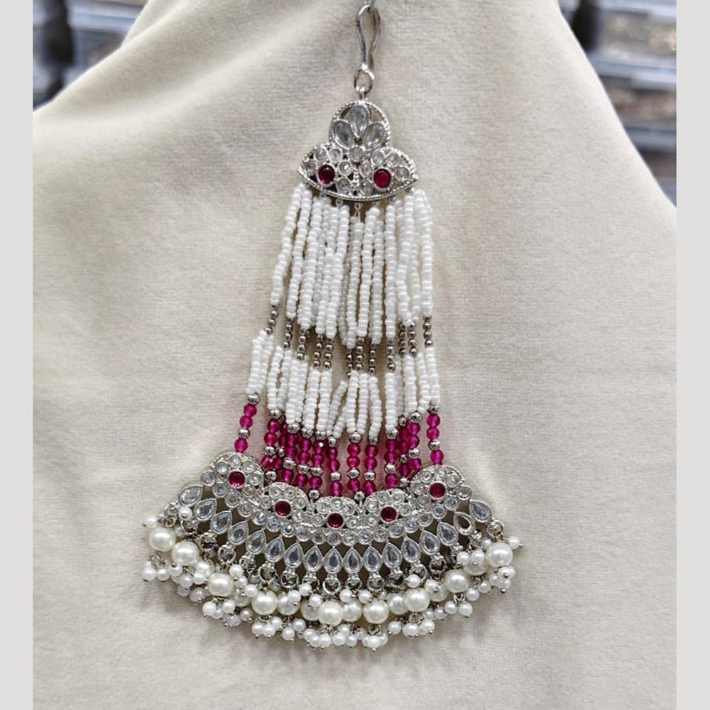 Rajwadi Collection Designer Crystal Stone And Pearl Bridal Passa for Women